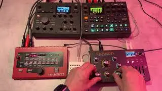 Digitakt + Analog Heat +FX and Nord Drum 2 with Dreadbox Typhon.