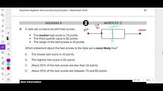 2018 Module 2 Problem 9 Algebra 1 PDE Item and Scoring Sampler