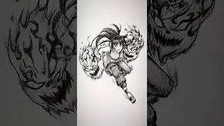 Speed drawing StickMan Hinata 😳 #shorts #anime #drawing