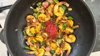 #Banana #Prawns #Curry - Spicy, Creamy and Delicious. #Recipe in description. 