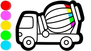 Drawing & Coloring Mixer Truck for Kids | How to Draw Mixer Truck | How to draw mixer truck easy