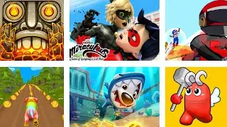 SUPER GAMES #15 Hero vs Criminal Tom Hero Miraculous Temple Run Pet Run Smashers Around Gameplay IOS