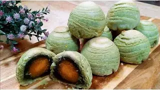 Green Tea Spiral Flaky Mooncake/Mooncake Festival Recipe