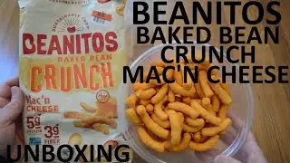 Unboxing Beanitos Baked Bean Crunch Mac'n Cheese Vegetarian Bean Snack