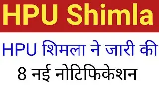 HPU Shimla latest Update Notification 2023