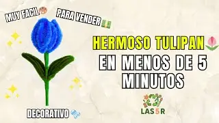 🌷 Como hacer un Tulip&aacute;n DIY f&aacute;cil | Flor decorativa manualidad paso a paso ✨