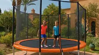 Trampoline avec filet de s&eacute;curit&eacute; et &eacute;chelle &ndash; Trigano Diam 4,27 m