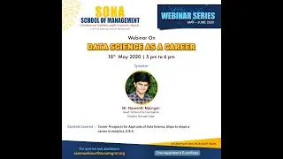 Webinar on  Data Science as a Career Part 1 | Sona School of Management