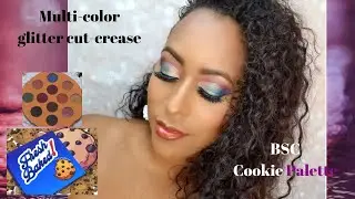 MultiColor Glitter Cut-Crease | Bombshell Cosmetica Cookie Palette 🍪