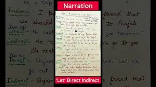 Direct Indirect with &lsquo;Let&rsquo; | Narration | Direct Indirect Speech #shorts #viral #trending #english