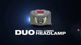 DUO 250+ Lumen Headlamp by NEBO - Bright Spot Light & Worklight w/ Steady Red On & Emergency Flasher