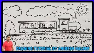 Train Drawing. Steam Engine Drawing. Train Drawing for kids and Students. Sketch Drawing #train 