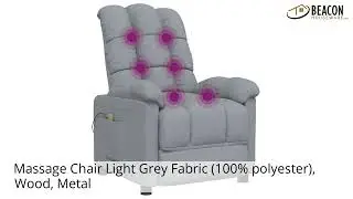 Massage Chair Light Grey Fabric (100% polyester) Wood Metal