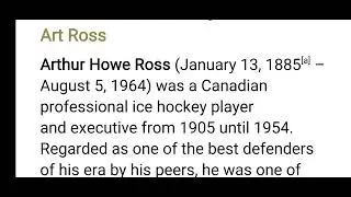 Member of the Hockey Hall of Fame Art Ross in English