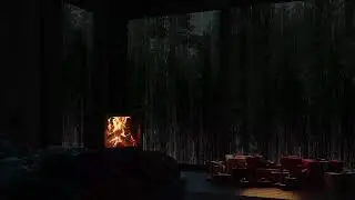 Cozy Fireplace Ambience 🌧️🔥 Rainy Night Sounds for Deep Sleep and Relaxation