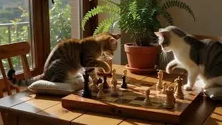 Two Cats play Chess