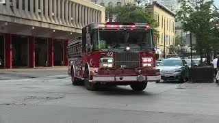 Ambulance 42 + Engine 42 responding - Chicago Fire Department