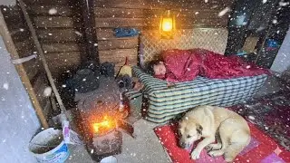 EXTREME Cold Survival ❄️ Trapped in a Deadly -50&deg;F Snowstorm with Wolves Outside  Off-Grid Log Cabin
