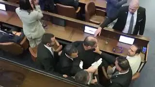 ISRAEL PALESTINIANS TRUMP HECKLER MOMENT