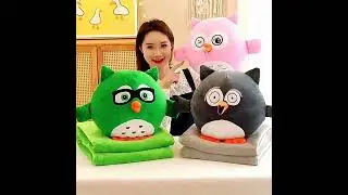 Owl shaped cushion with blanket 2 in 1 set