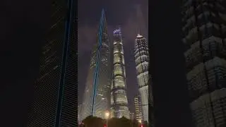 Lujiazui District in Shanghai at night