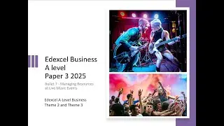 Managing Resources at Live Music Events | Edexcel Business A Level Paper 3 2025 | Research Bullet 7
