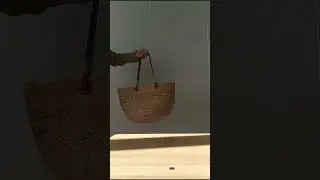 Jute beach bag with PU handle