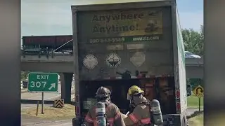 Chemical spill in semi-truck delays traffic on I-5