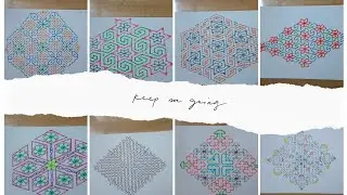 10 simple big rangoli in 40 minutes..easy chukkala muggulu.. kolam..