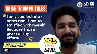 Arise Truimph Tales | Dr Adwaith - 225 marks with  Dr Sara | Arise Medical Academy
