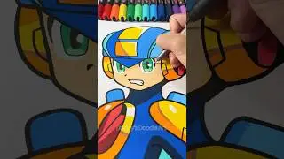 Drawing MEGAMAN EXE with Posca Markers!#shorts #megaman #megamanexe #poscamarkers #posca #drawing