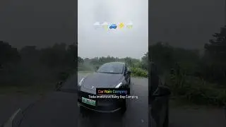 Camping in RV in Heavy Rain | Tesla Immersive Rainy Day Camping | Camping in Car in Heavy Rain