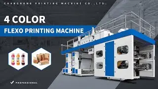 4 color Central drum impression roll to roll Felxographic press