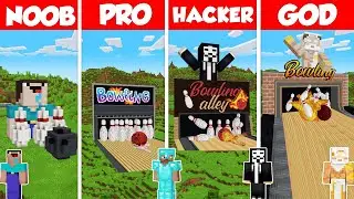 Bowling Center Build Battle Challenge - Noob vs Pro vs Hacker vs God - Minecraft Animation