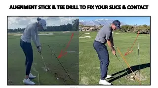 Fix Your Slice - Fix Your Contact - Alignment Stick & Tee Drill To Improve Your Game #golf #coach 