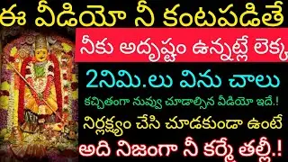 ఈ వీడియో కంటపడితే నీకు అదృష్టం ఉన్నట్లే లెక్క 2 నిమిషాలు విను చాలు కచ్చితంగా నువ్వు చూడాల్సిన వీడియో