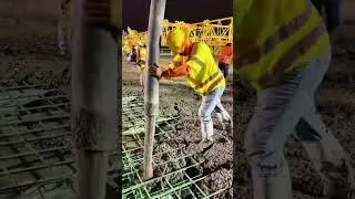 Pumpen von 260 Kubikyard Beton f&uuml;r eine Autobahnbr&uuml;cke.