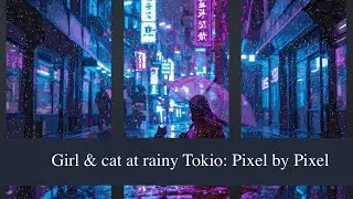 Rainy Tokyo Street at Night | Girl with Cat Under Umbrella | 27 Minutes of Relaxing View