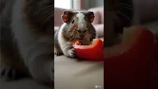 ASMR Guinea Pig Eats Juicy Pepper: Very Soft Wet Chew 🤤