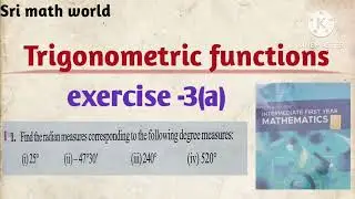 Trigonometric functions|| intermediate new syllabus ap||