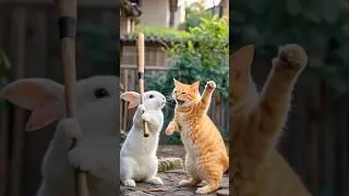 rabbit kill the cat 😭😭 #youtubeshorts #shortfeed #aiviralvideo #ytshorts #aiviralvideos #catfighting