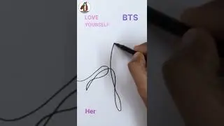 How to draw BTS LOVE YOURSELF 'Her' Album ROSE Drawing / One line art #shorts #shortvideo