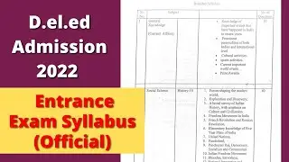 Detailed Entrance Exam Syllabus || Deled Admission 2022 || Delhi DIET entrance exam || SCERT