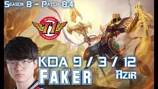 SKT T1 Faker AZIR vs GALIO Mid - Patch 8.4 KR Ranked
