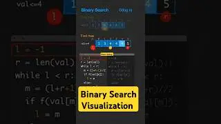 Binary search visualization.What is binary search? #coding #programming #software #shorts #trending