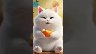 Cute White Cat Making Rotis | Funny Cooking Cat Animation#FruitCat #FunnyCat #CartoonCat #CatVideo