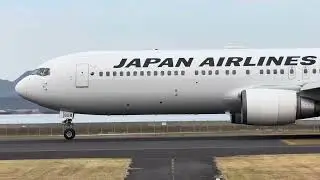 【出雲空港】日本航空ボーイング767（JA658J）離陸　
