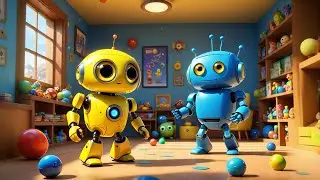 Six Toy Robots Spin Around | Fun Robot Song for Kids | Nursery Rhymes & Educational Videos