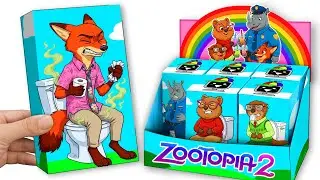 💖Paper DIY💖 NICK WILDE x JUDY HOPPS in the Toilet Zone 🚽 Unboxing ZOOTOPIA 2 FUNNY BOX