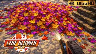 Leaf Blower Co Winter Gameplay 4K | Relaxing Leaf Blowing ASMR | Ultra HD Cleaning Simulator